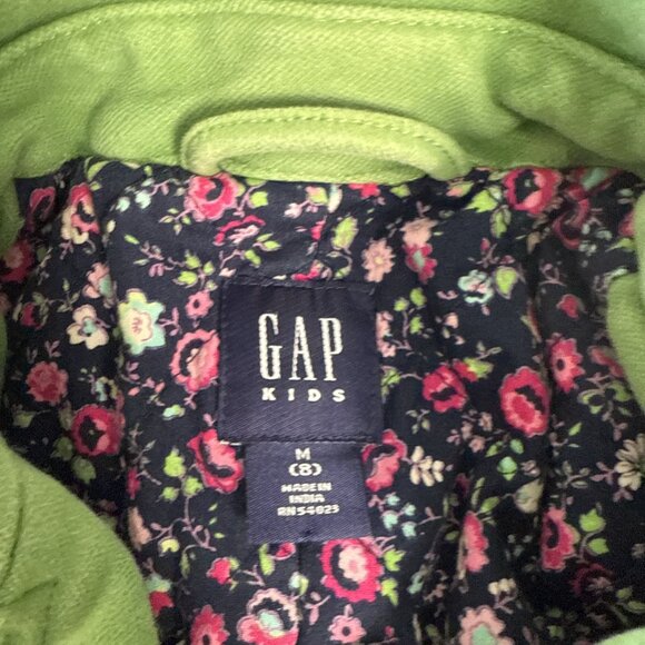 Gap Kids Blazer Double Breasted Jacket Granola Girl Boho Size 8 Green - Picture 3 of 11